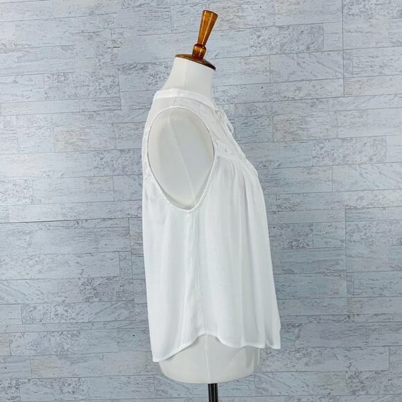 Free People Western Romance white mesh lace sleeveless swing top tank top - Picture 3 of 6